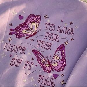 Pimk palm puff hoodie! (Purple) to live for the hope of it all | size small